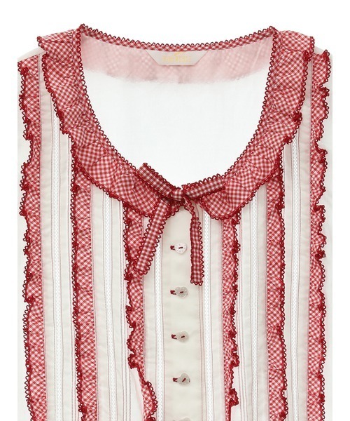 PINK HOUSE ブラウス シャツ クロスステッチ刺繍使いブラウス