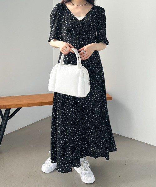 ティアード☆ワンピース ランタン シャーリング ミモレ 半袖 OLIVE des ワンピース ティアードシャーリングワンピ : ZOZOTOWN