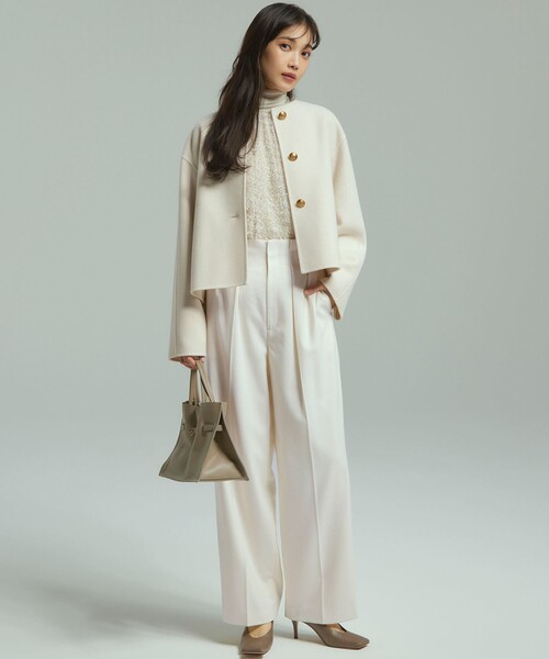 23区　今季　ウールリバーノーカラーコート　38号 23区｜ウールリバー ノーカラーコート | Rakuten Fashion(楽天
