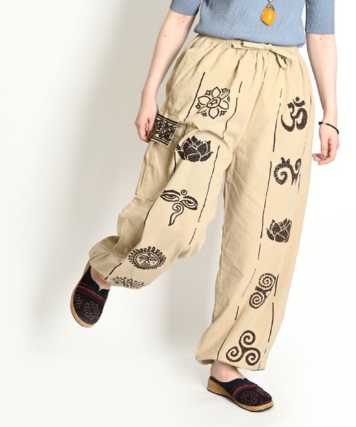 marai（マーライ） パンツ エスニックプリント柄 ウエストゴム