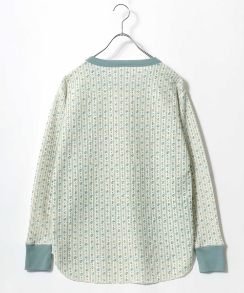 JEMORGAN（ジェーイーモーガン） tシャツ ワッフル花柄ヘンリーネック