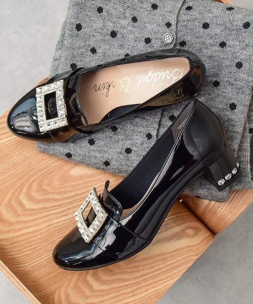 ローファー 「Bridget Birkin」バックルビジューヒールアップローファー(541636) レディース