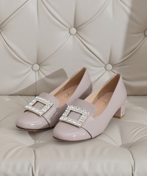 ローファー 「Bridget Birkin」バックルビジューヒールアップローファー(541636) レディース