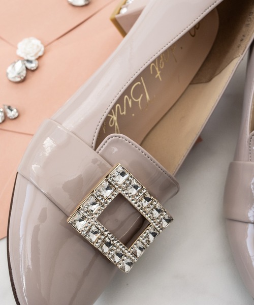 ローファー 「Bridget Birkin」バックルビジューヒールアップローファー(541636) レディース