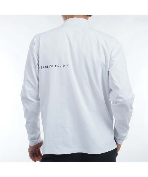 Admiral Golf tシャツ ロゴエンボスストレッチ LS モックネック