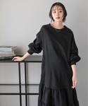 ワンピース 「日本製」スウェットロングワンピースの詳細画像1
