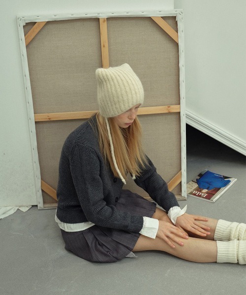 【新品未使用】MIESROHE ミースロエ シャギーニット帽 MASHIRO ニット帽 ニットキャップ 「MASHIRO」シャギーコード