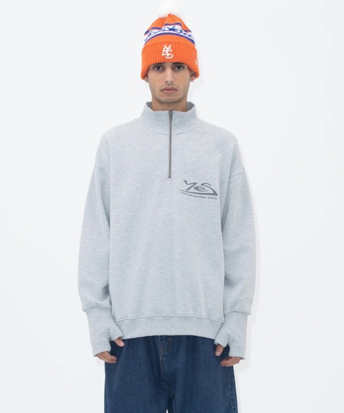 スウェット・トレーナー YESEYESEE Y.E.S Thumb Hole Half Zip 4FM058 YESEYESEE トレーナー スウェット Y.E.S Thumb Hole Half Zip
