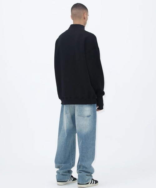 スウェット・トレーナー YESEYESEE Y.E.S Thumb Hole Half Zip 4FM058 YESEYESEE トレーナー スウェット Y.E.S Thumb Hole Half Zip