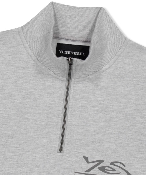 スウェット・トレーナー YESEYESEE Y.E.S Thumb Hole Half Zip 4FM058 YESEYESEE トレーナー スウェット Y.E.S Thumb Hole Half Zip