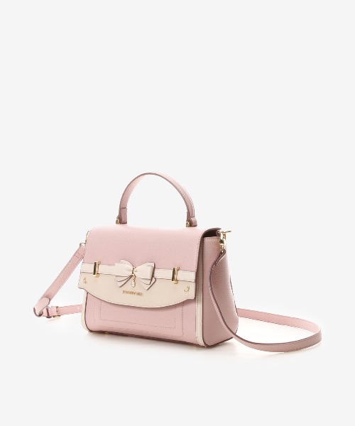 PARFOIS★リボンキーフォルダー付きバイカラーショルダーバック PARFOIS☆リボンキーフォルダー付きバイカラーショルダーバック