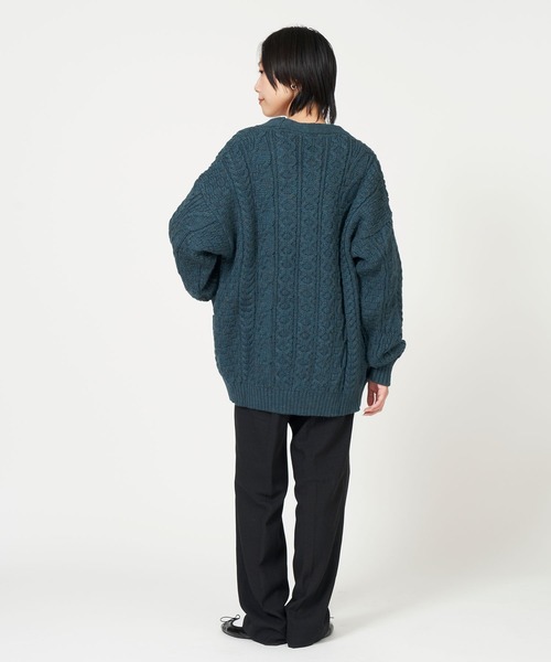 Kerrywoollenmills ニット セーター Aran Cable V Neck Cardigan