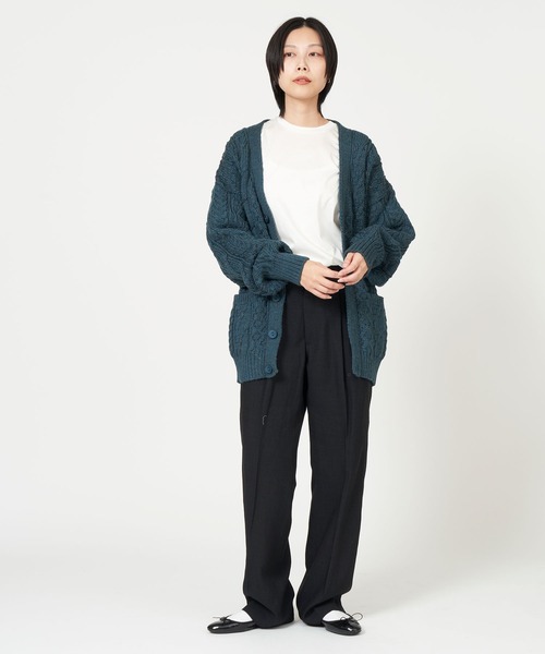 ニット セーター Aran Cable V Neck Cardigan Heavy レディース メンズ Kerrywoollenmills ニット セーター Aran Cable V Neck Cardigan