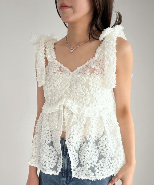 Heather（ヘザー） キャミソール フラワーチュールキャミ 309089