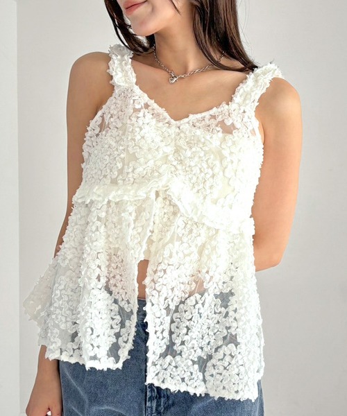 Heather キャミソール フラワーチュールキャミ 309089 : ZOZOTOWN