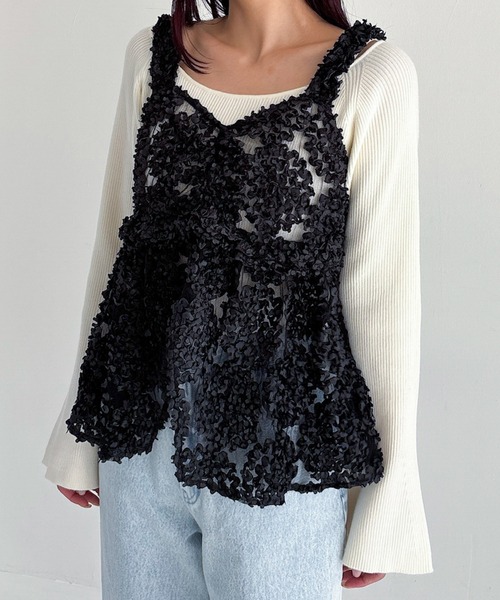 Heather（ヘザー） キャミソール フラワーチュールキャミ 309089