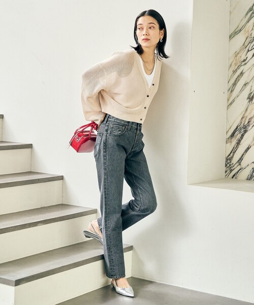 メッシュクロップドニット グリーンレーベル greenlabel ニット セータ メッシュ クロップド 2WAY プルオーバー ニット ―ウォッシャブル―