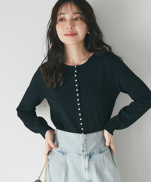 【美品】クールタッチUVパール釦前後2WAYカーディガン ラブティックボンボン La boutique Bonbon（ラブティックボンボン） カーディガン 「着回し力