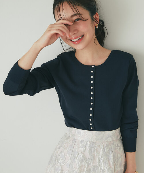 【美品】クールタッチUVパール釦前後2WAYカーディガン ラブティックボンボン La boutique Bonbon（ラブティックボンボン） カーディガン 「着回し力