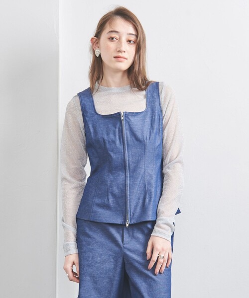 UNITED ARROWS tシャツ グリッターラメ ジャージー カットソー