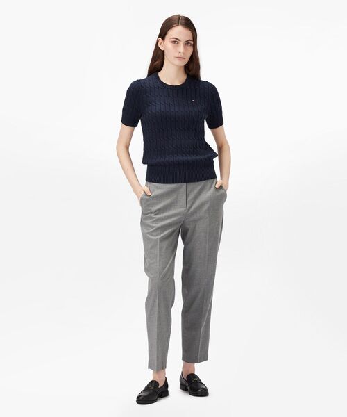 TOMMY JEANS ニット セーター ケーブルショートスリーブクルー