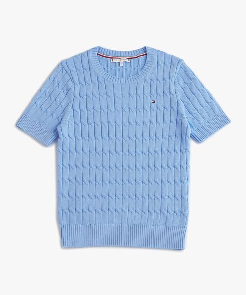 TOMMY JEANS ニット セーター ケーブルショートスリーブクルー
