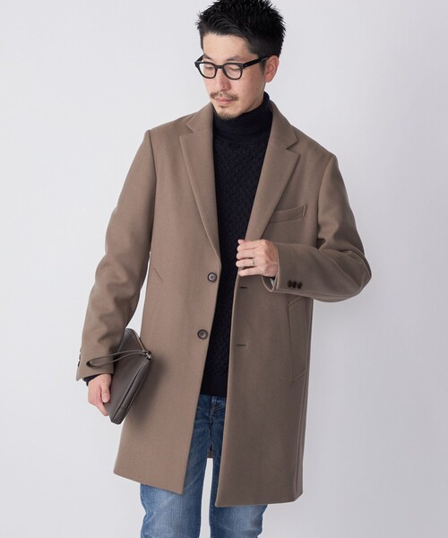 cootie ベージュ チェスターコート ジャケット・アウター COOTIE / Wool Mossa Chester Coat (Short