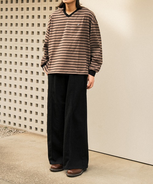 リトローヴ  24AW MULTI BORDER PULLOVER カットソー M TO R（ムウトアール） tシャツ MU MULTI BORDER CROPPED LONG SLEEVE