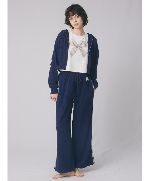SNIDEL HOME ネイビー デザインカットスウェットパンツ デザインカットスウェットパンツ(ロングパンツ)｜スナイデル