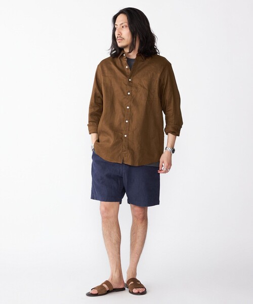 SHIPS（シップス） シャツ SHIPS: フレックスリネン レギュラーカラー
