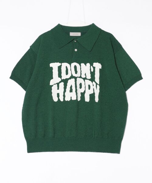 ポロシャツ a.p.o.v. メッセージロゴプリントオーバーサイズパイル