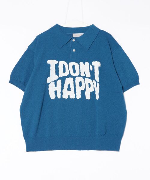 ポロシャツ 半袖 a.p.o.v. メッセージロゴプリントオーバーサイズ