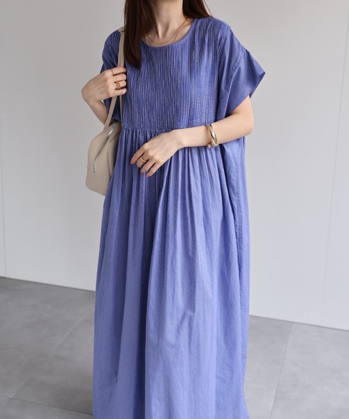 ★ChicLine★ ミレッドストライプシャツピンタックワンピース sakishimatokyo シャツワンピース 「sakishimatokyo premium