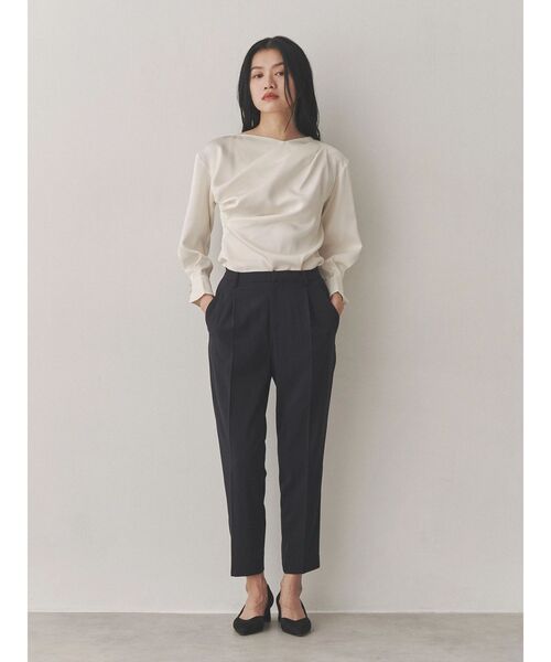 ブラウス シャツ タックドレープブラウス レディース TONAL ブラウス シャツ アシメタックドレープブラウス