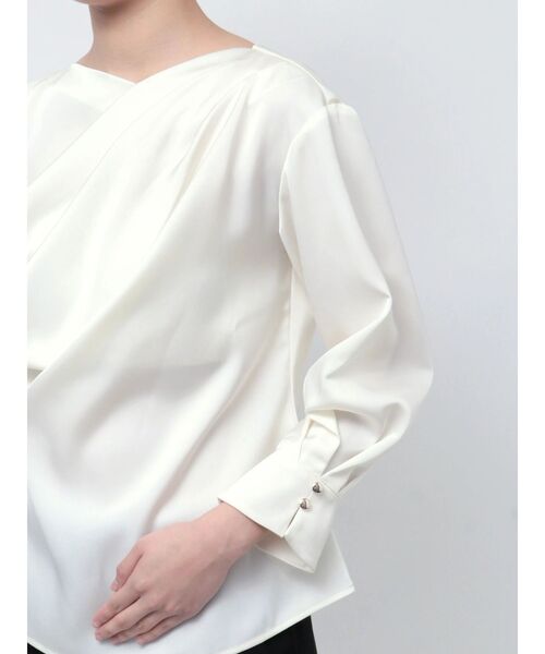 ブラウス シャツ アシメタックドレープブラウス レディース TONAL ブラウス シャツ アシメタックドレープブラウス