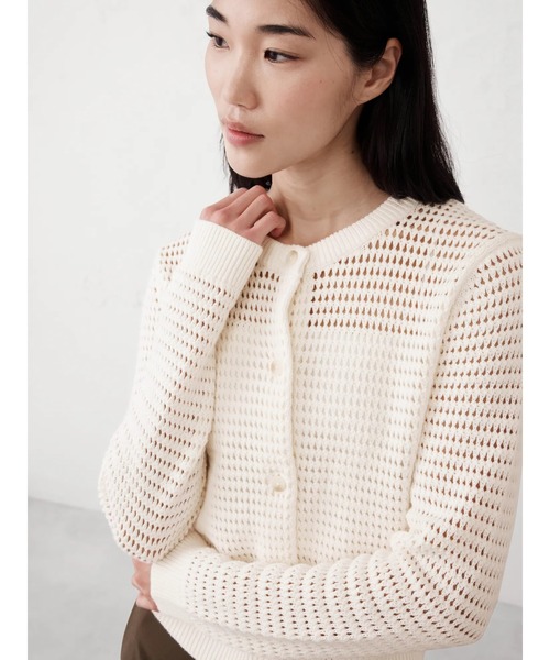 ☆未使用☆リネン【BANANA REPUBLIC 】♥白 ニットカーディガン