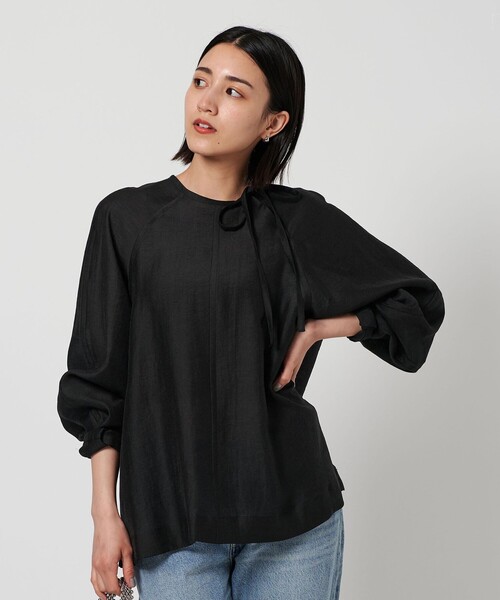 ブラウス シャツ リボンタイ ノーカラーブラウス レディース BEAUTY＆YOUTH UNITED ARROWS ブラウス シャツ リボンタイ ノー