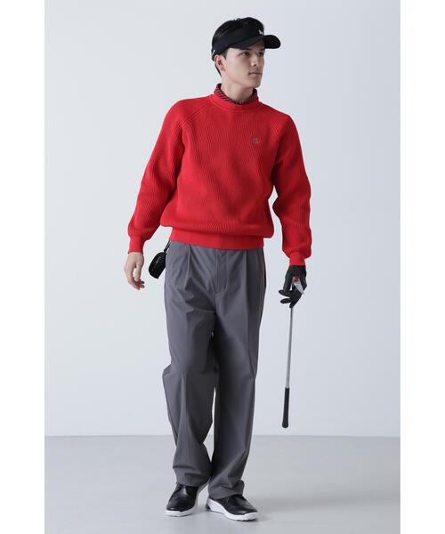 サイズ：LL ST ANDREWS セントアンドリュース  ストレッチパンツ  レッド系 [240101496632] ゴルフウェア メンズ ストスト St ANDREWS ワイドパンツ パンツ 「St ANDREWS」ナイロン2WAY