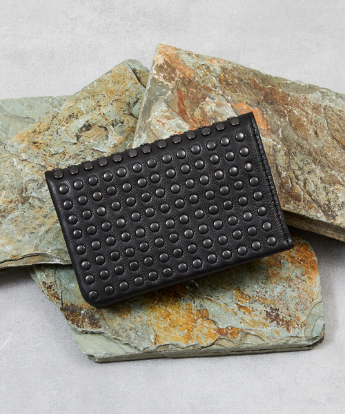 Leather card case 'all-studs' カードケース OPEN YY】STUD CARD CASE