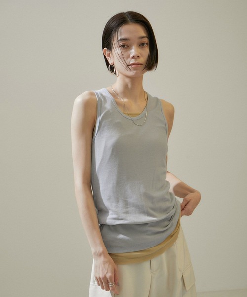 SALON adam et rope' タンクトップ ノースリーブ nu=layer