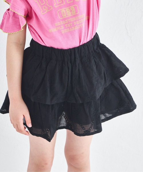 pairmanon スカート フラワーレース ティアードスカッツ キッズ 子供服