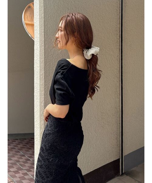 tシャツ タックデザインオフショルTee レディース Ungrid tシャツ タックデザインオフショルTee レディース