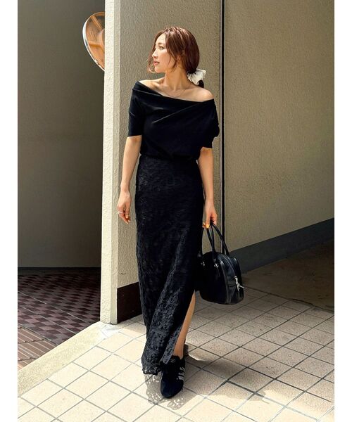 tシャツ タックデザインオフショルTee レディース Ungrid tシャツ タックデザインオフショルTee レディース