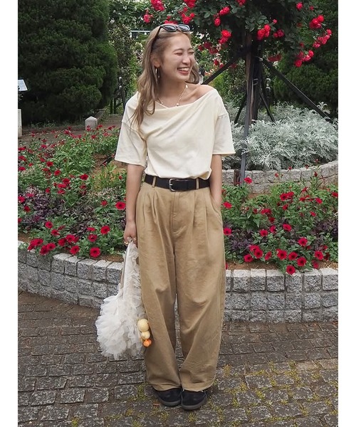 tシャツ タックデザインオフショルTee レディース Ungrid tシャツ タックデザインオフショルTee レディース