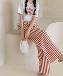 ワイドパンツ パンツ ストライプ ワイドパンツ...の詳細画像2