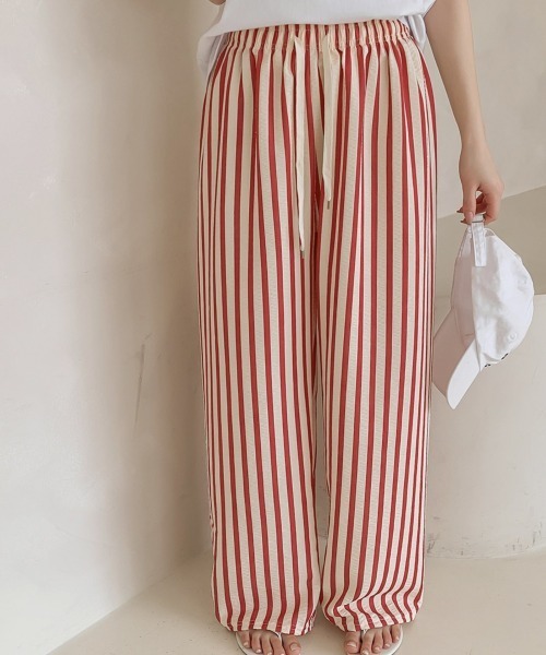 パンツ ストライプ ワイドパンツ レディース : ZOZOTOWN Yahoo