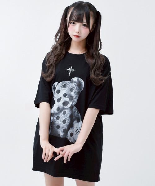 tシャツ 「TRAVAS TOKYO/トラバス トーキョー」ドットくまプリントTシャツ/ハーフスリーブカットソー レディース メンズ