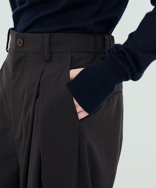 ワイドパンツ パンツ ウールナイロン ワイドパンツ レディースの画像