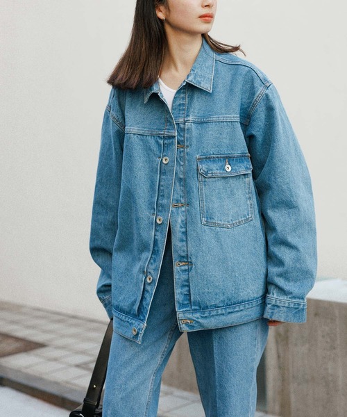 ADAM ET ROPE'（アダムエロペ） デニムジャケット gジャン ブリーチ