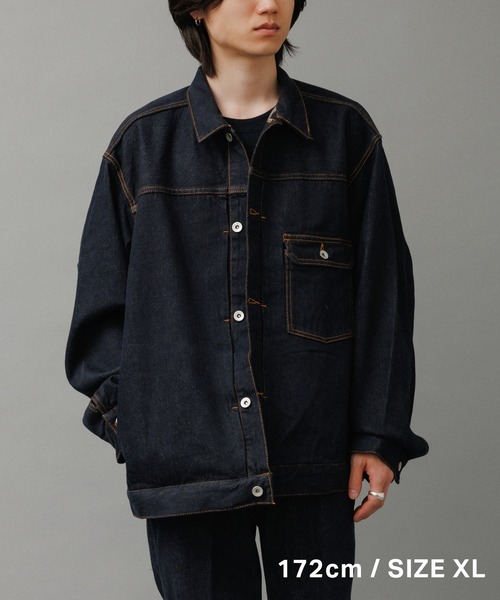 ADAM ET ROPE'（アダムエロペ） デニムジャケット gジャン ブリーチ
